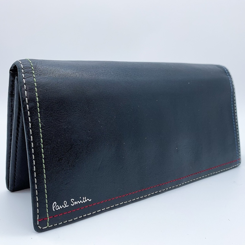 Paul Smith Long Bi-fold Multi-compartment Leather Wallet in Black